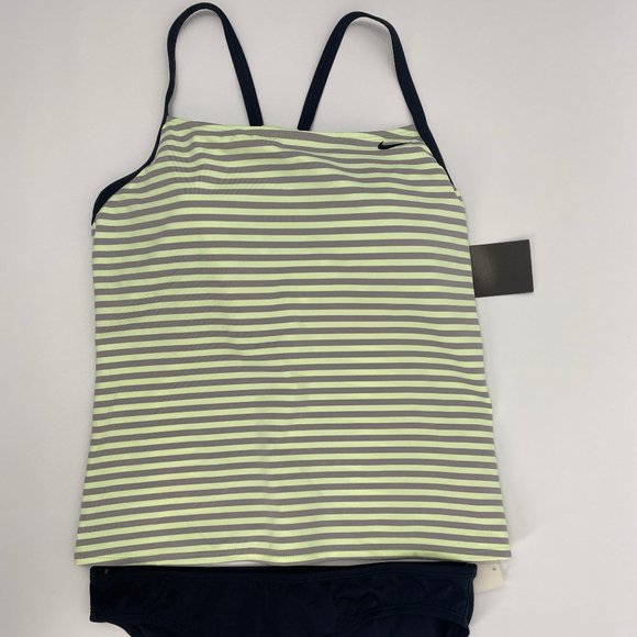 Nike Other - Nike 2pc Tankini Swim set Striped Lime NEW Large